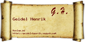 Geidel Henrik névjegykártya